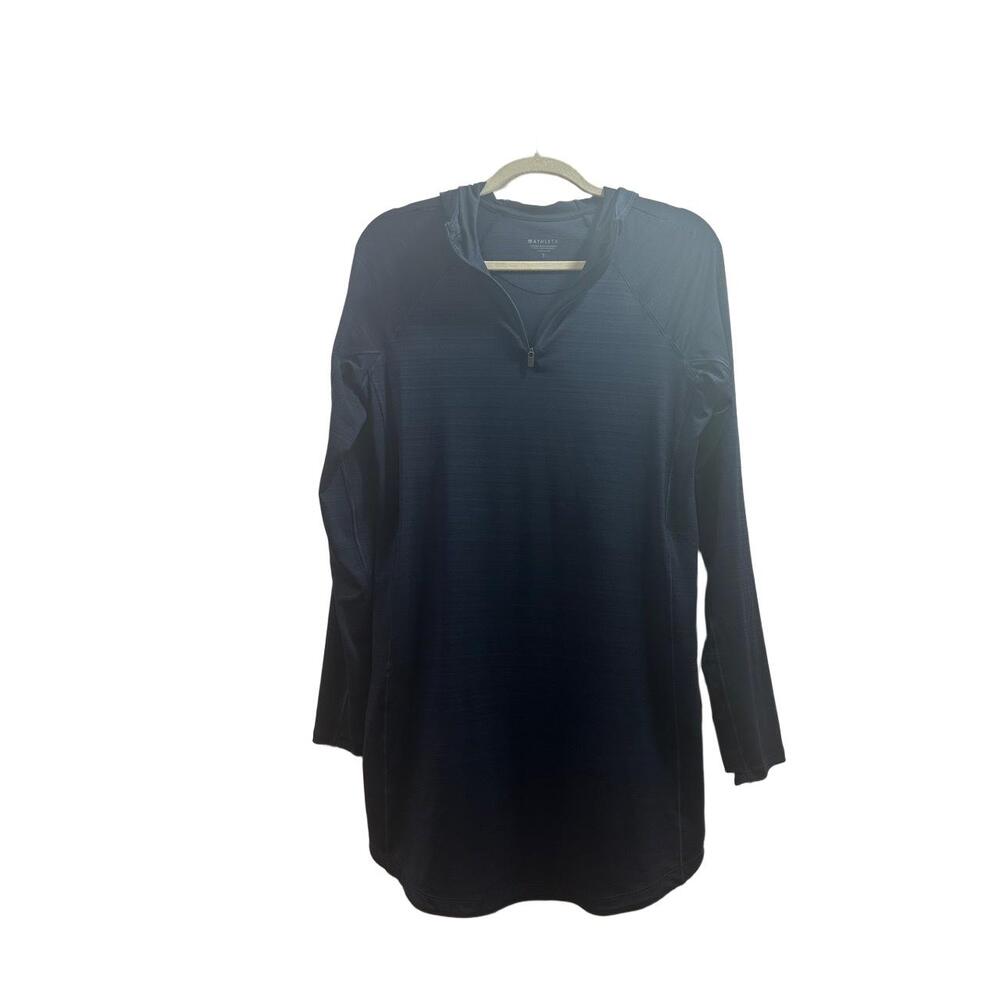 Athleta Hoodie Dress Athletic Small Petite Navy Athletic Quarter-Zip Side Pocket